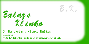 balazs klinko business card